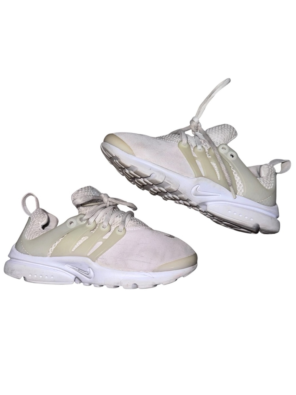 Kids White & Cream Athletic Sneakers - Lightweight Lace-Up